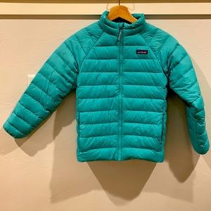 Turquoise Patagonia puffy jacket size kids medium